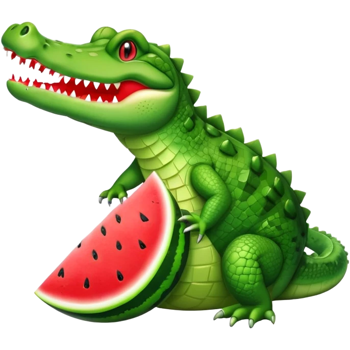 Crocodile with a watermelon emoji