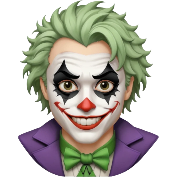 man with black and white joker makeup emoji