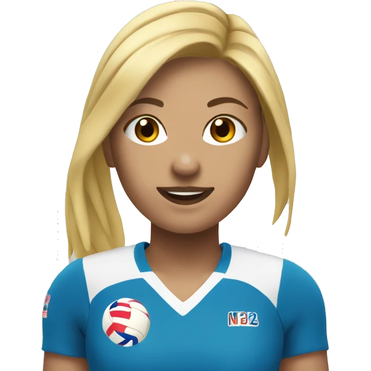 Voley player female with blonde hair playing emoji