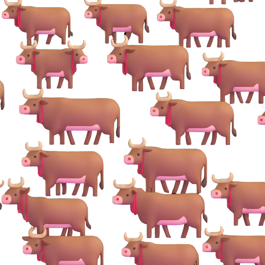 many oxen in a group emoji