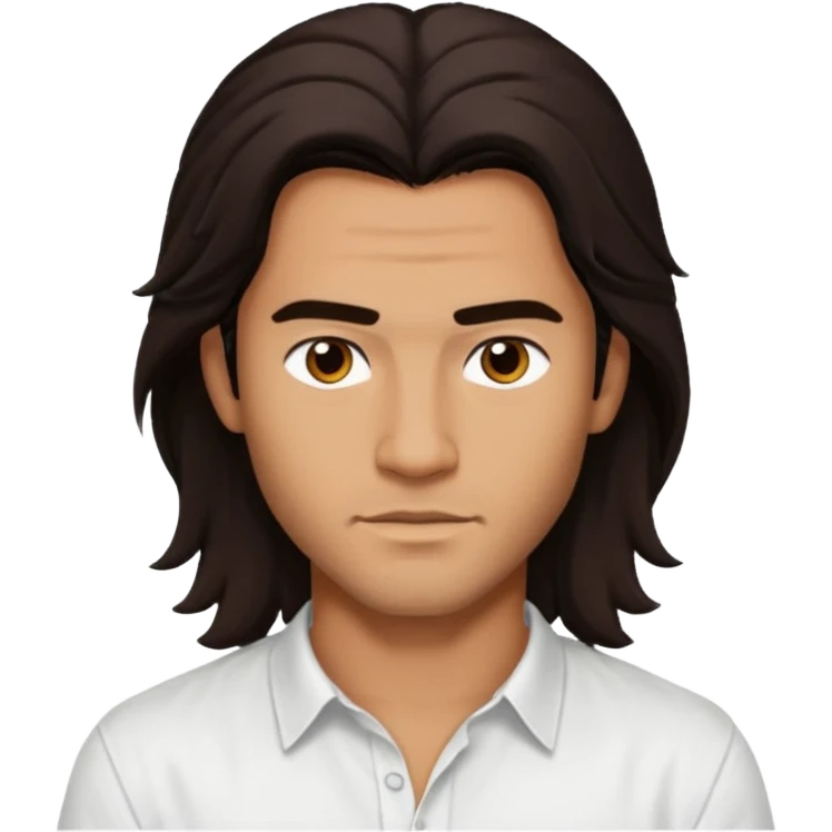 Pana Hema Taylor, male actor (b.1989) with tan skin, dark brown long hair emoji