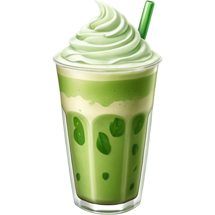 Matcha iced latte emoji