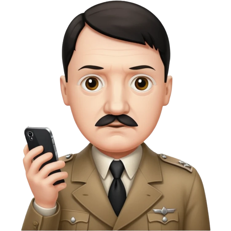 Hitler with an iPhone emoji