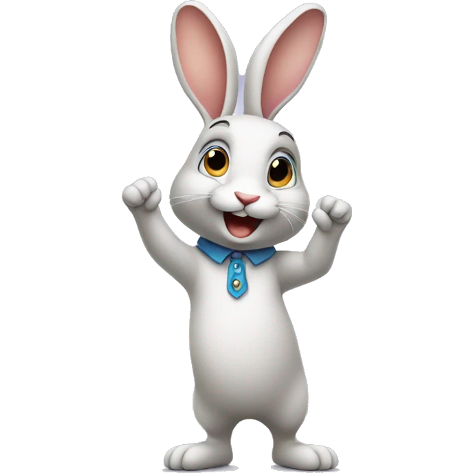 happy rabbit stands on two legs emoji