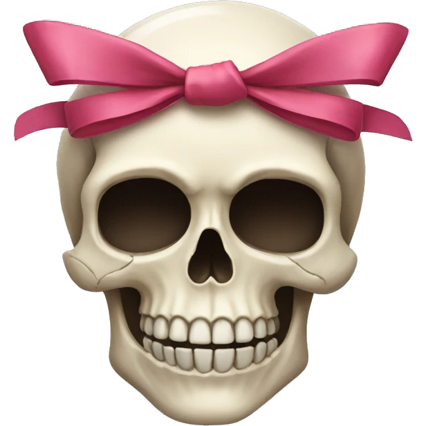 Skull with a bow emoji