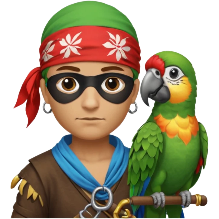 pirate and parrot emoji