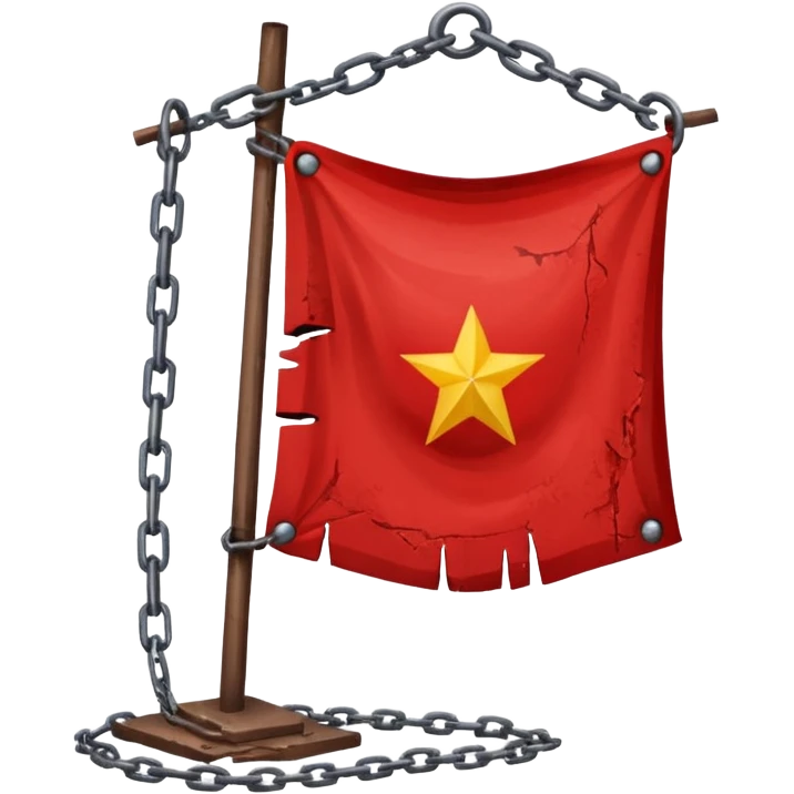 red flag with chainsmaking a square in his center emoji