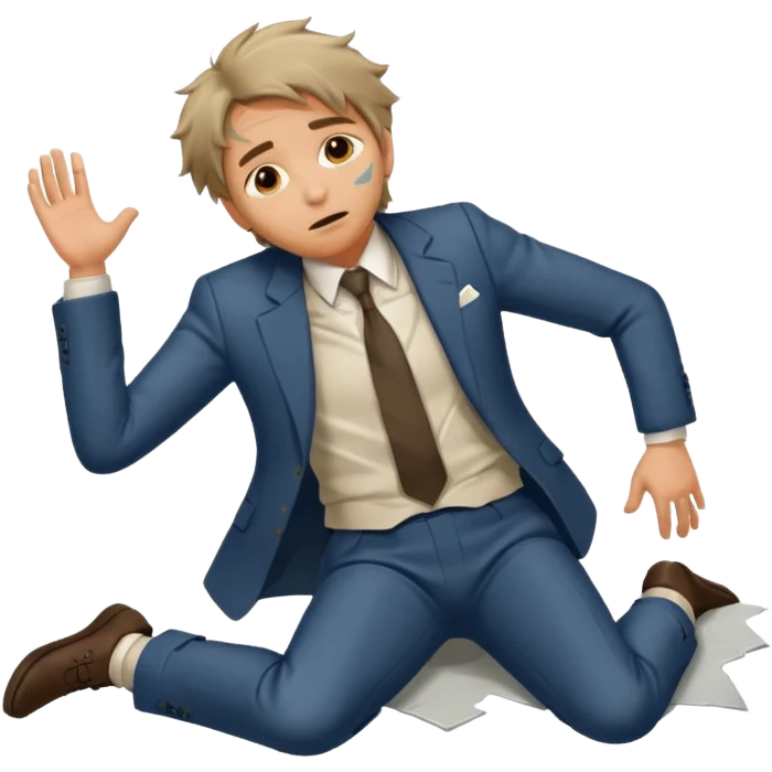 a man lying on the floor who has just fallen emoji