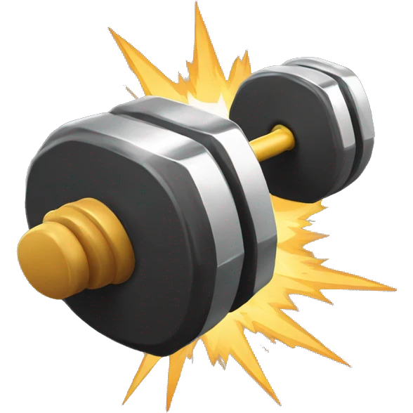 dumbell with a inner explosion emoji