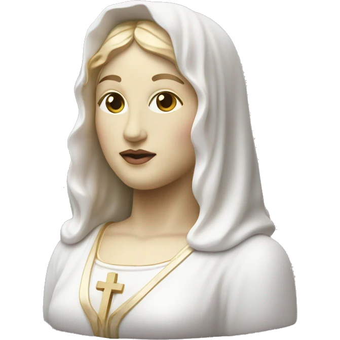 White and light pink Madonna statue emoji