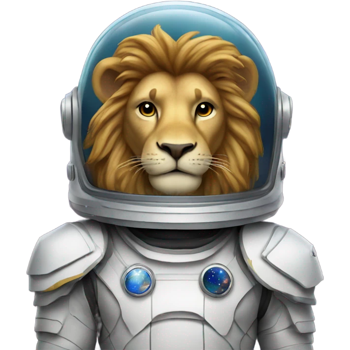 standing lion with space helmet emoji