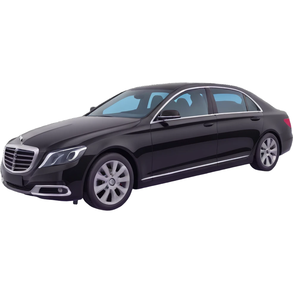 Place a clear plastic film beside the black luxury sedan, not touching the car, to show it is about to be applied, elegant 3D look emoji