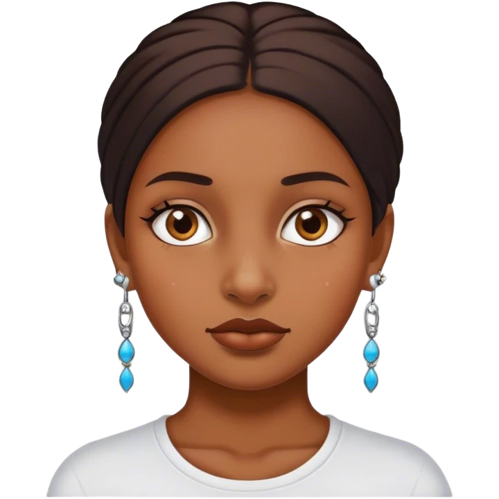 Menina moreno com vários Piercing
 emoji