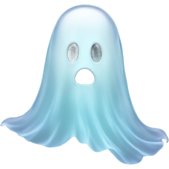 transparent ghost shape, ethereal emoji