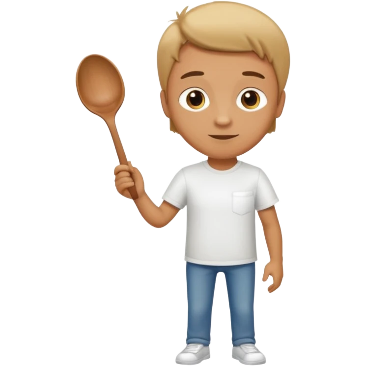 Full body male with a spoon emoji