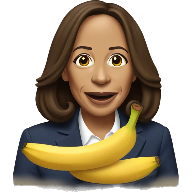 Kamala Harris eating a banana emoji