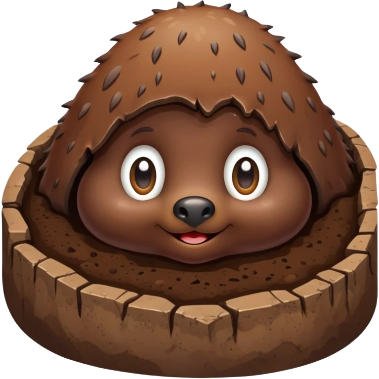 mole peeking out of the earth emoji