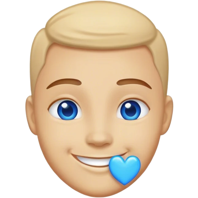 Smiling Face with blue Hearts emoji