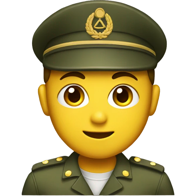 Can wearing army uniform  emoji