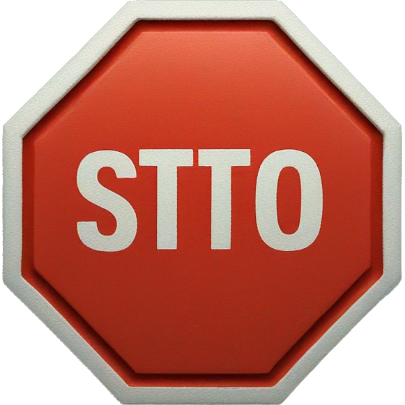 Red and green stop sign emoji