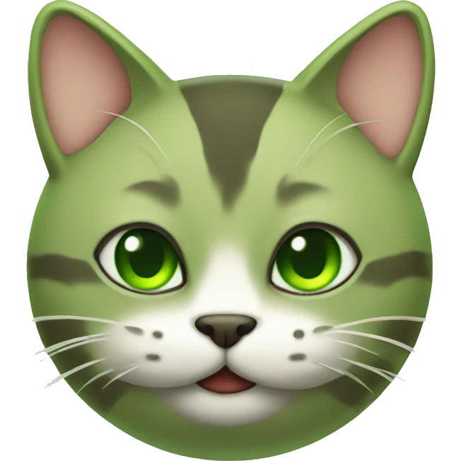 Green mischievous cat emoji