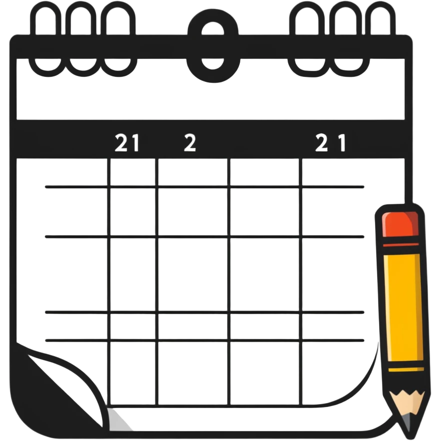 colorful sticker-style icon logo for an open source self-hosted calendar app, inspired by Fantastical, with a calendar page and subtle open source symbol emoji