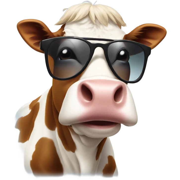 Cow with sunglasses  emoji