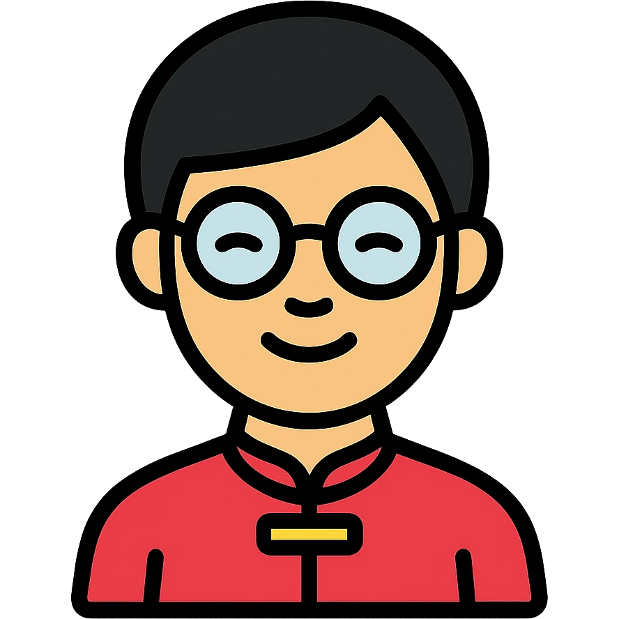 Chinese woman with very short black hair and glasses emoji