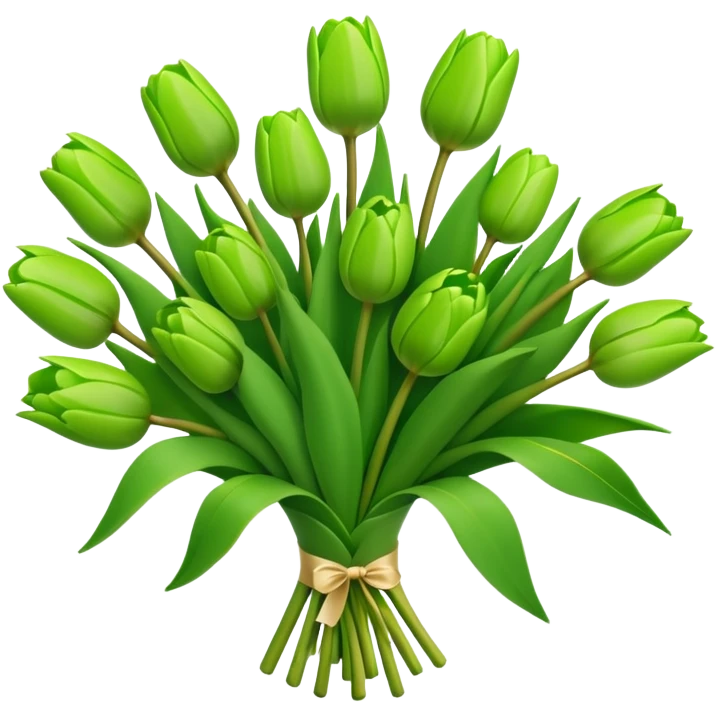 green tulips bouquet emoji