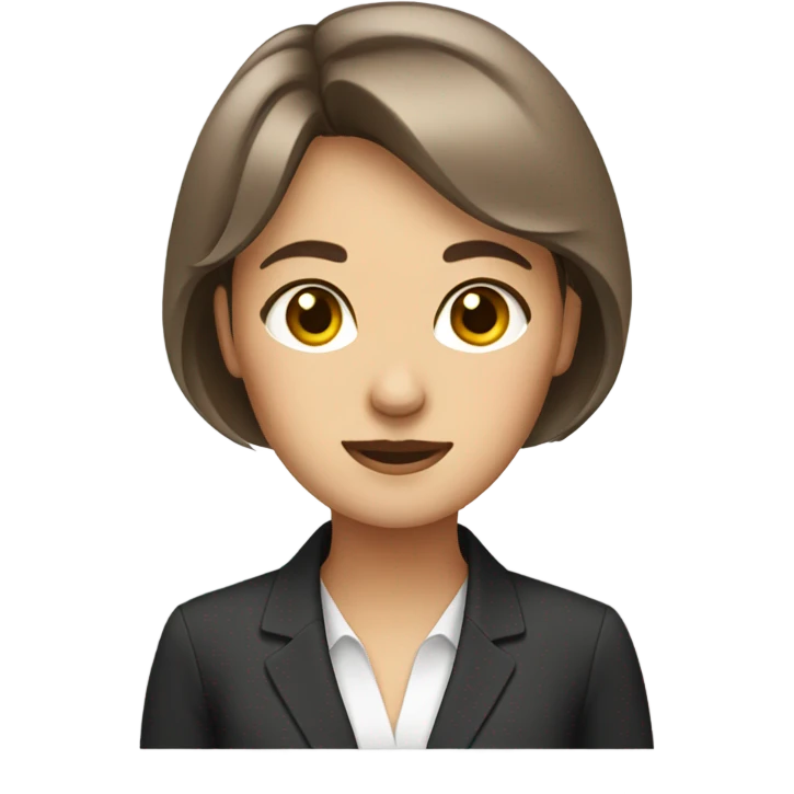  brown, shorthair, office lady emoji