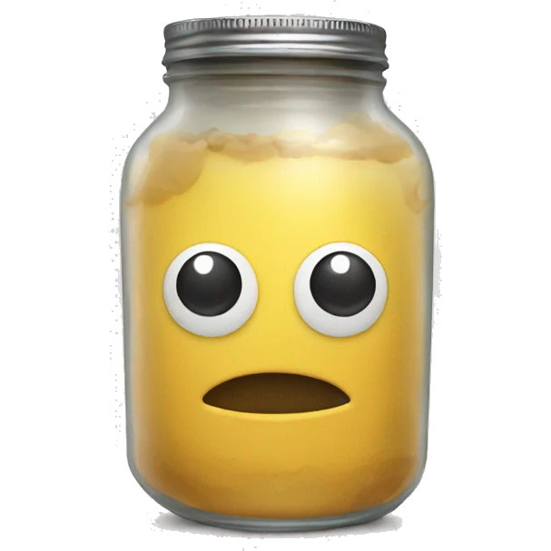 Jar with arms and legs and visage emoji