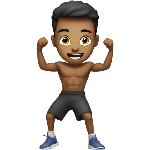 Super thin boy fitness funny  body pumping emoji