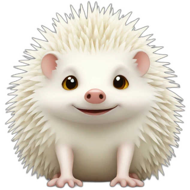 Hedgehog albino dark red eyes full body emoji