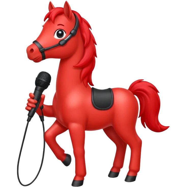 red pony with microphone emoji