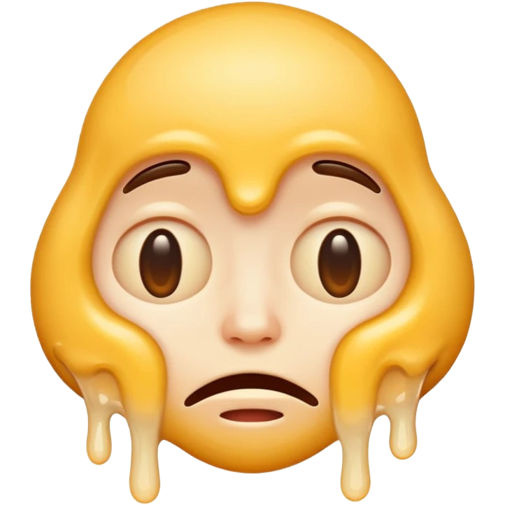 upside-down melting face emoji with subtle melting emoji