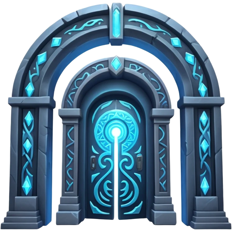 universe gate object icon, gigantic cosmic portal doorway, swirling galaxy energy inside, glowing starry aura, mystical space runes, fantasy sci-fi style, 3D cartoon, mobile game icon style, centered, clean background, no text, no watermark emoji