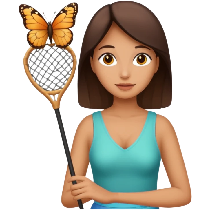 woman holding butterfly net emoji