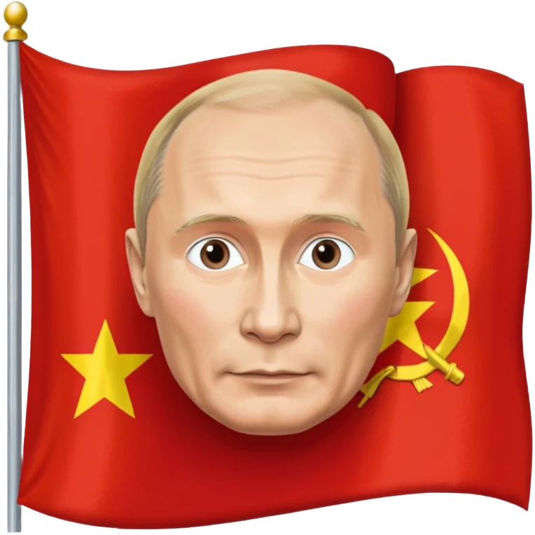 flag of the USSR with a portrait of Putin, bright colors, no text emoji