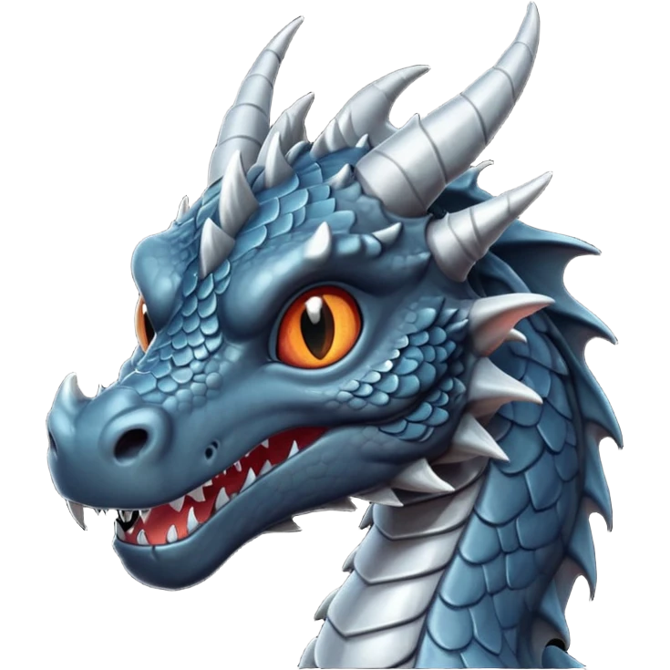 a minimalistic simple dark gray head of a dragon emoji