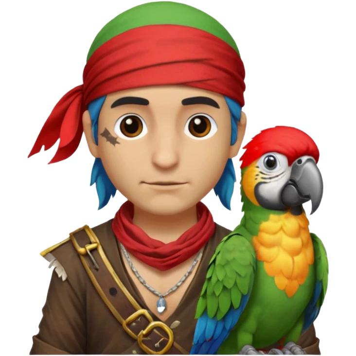 pirate and parrot emoji