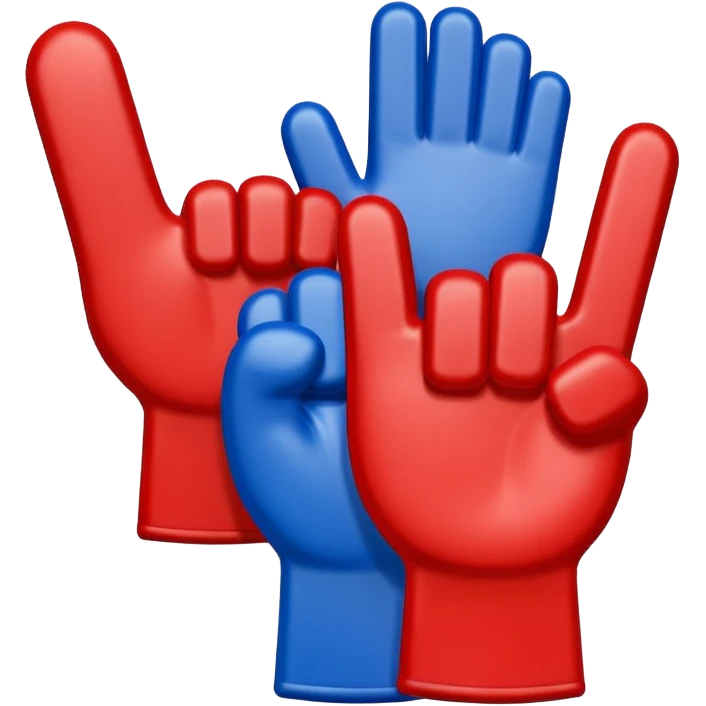foam finger football blue (#00A3E0) and red (#F9423A) emoji
