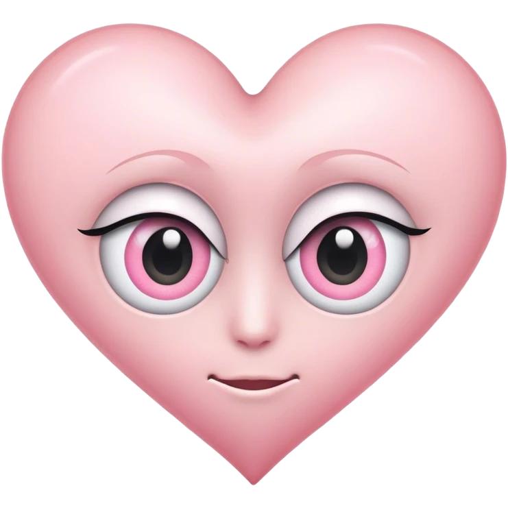 Light pink heart with one symmetrical eye emoji