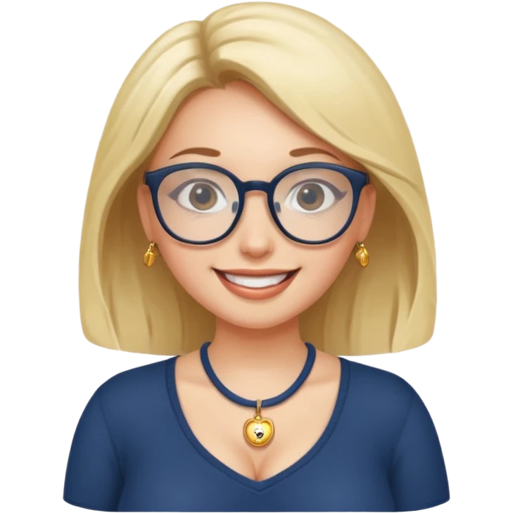 girl naked big boobs with eye glasses and charm emoji