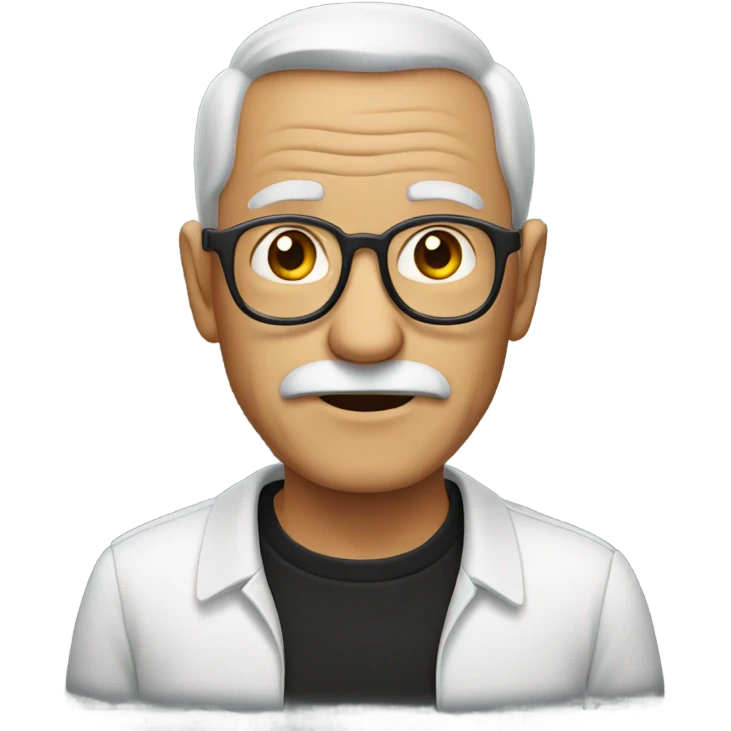 old man in black shirt emoji