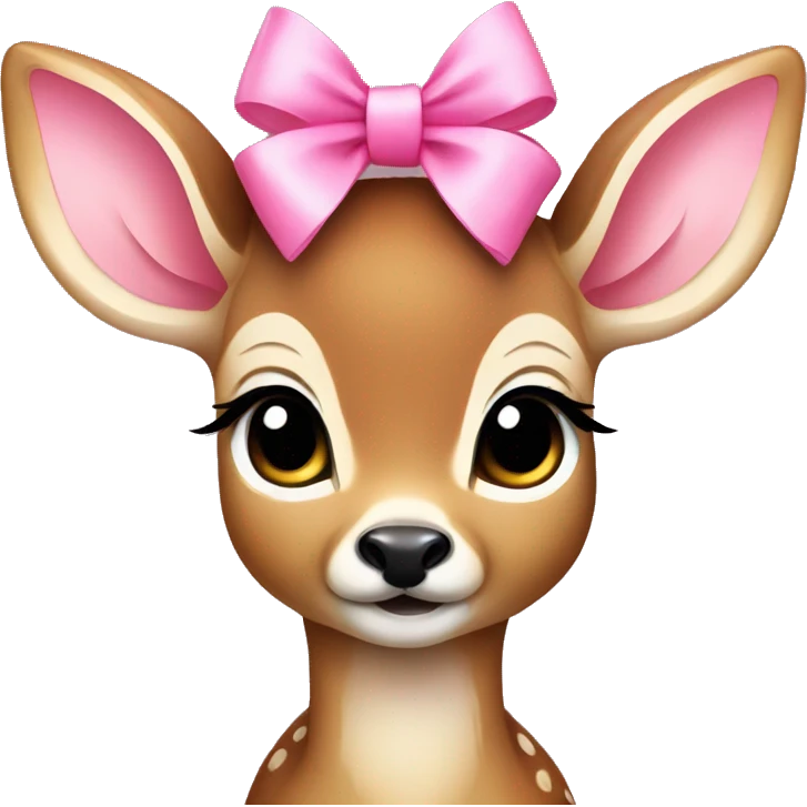 baby deer with pink bow emoji