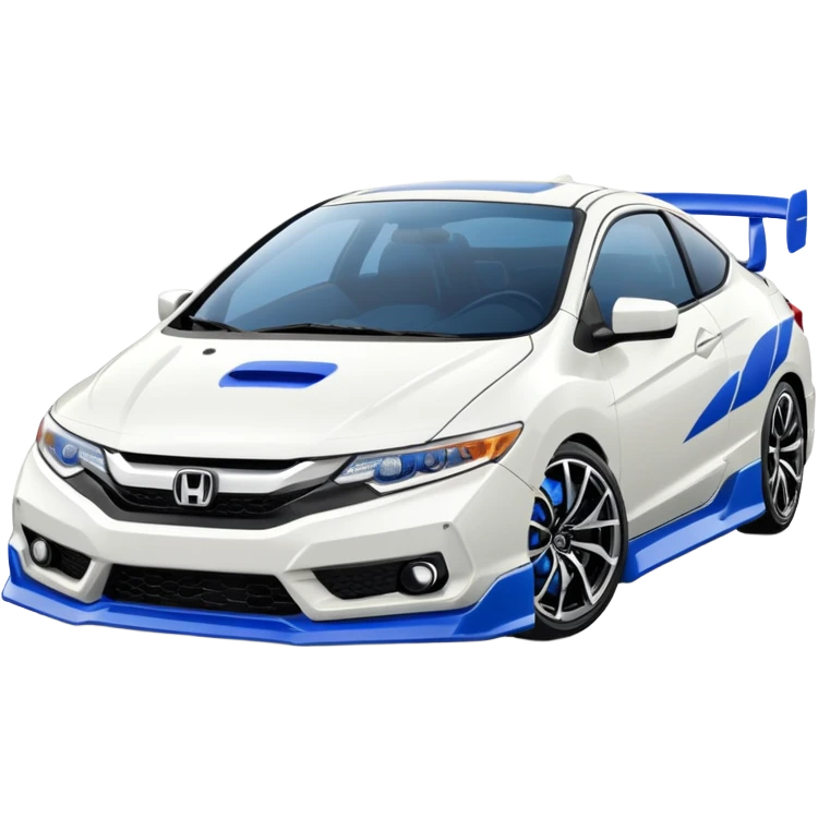 8th gen honda si white with blue wing emoji