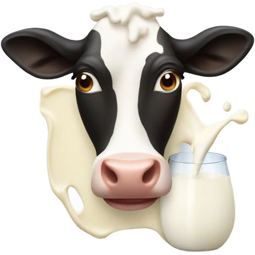 Cow made of milk emoji