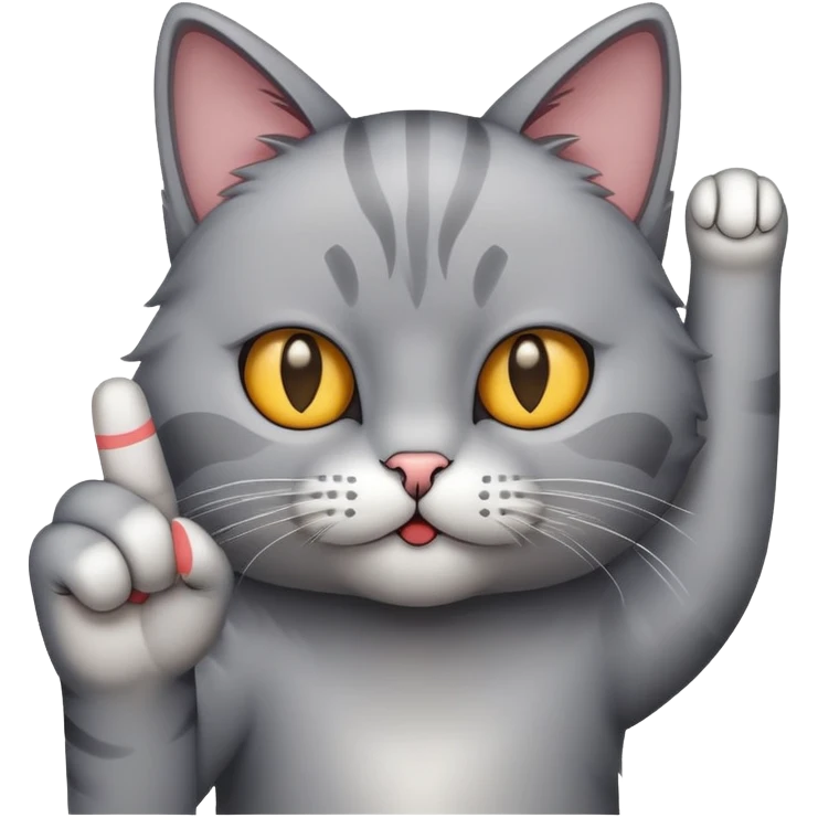 cat holding up the middle finger emoji