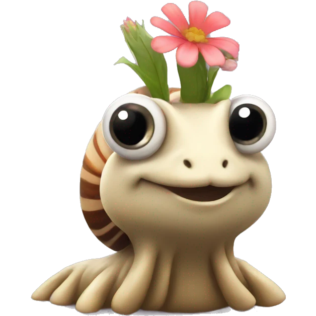 Snail with flower crown emoji