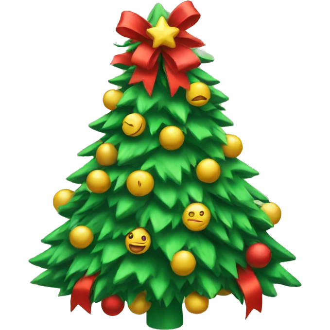 Christmas tree with bows emoji